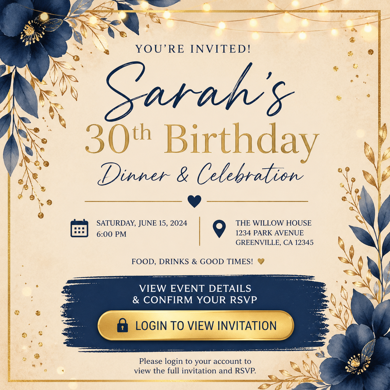 Fake E-Vite Invitation
